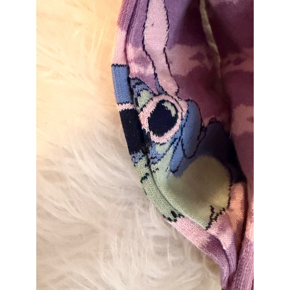 Disney Lilo & Stitch Crew Socks Bundle Purple Striped & Mint I Bite 2 Pairs NEW - Picture 7 of 12